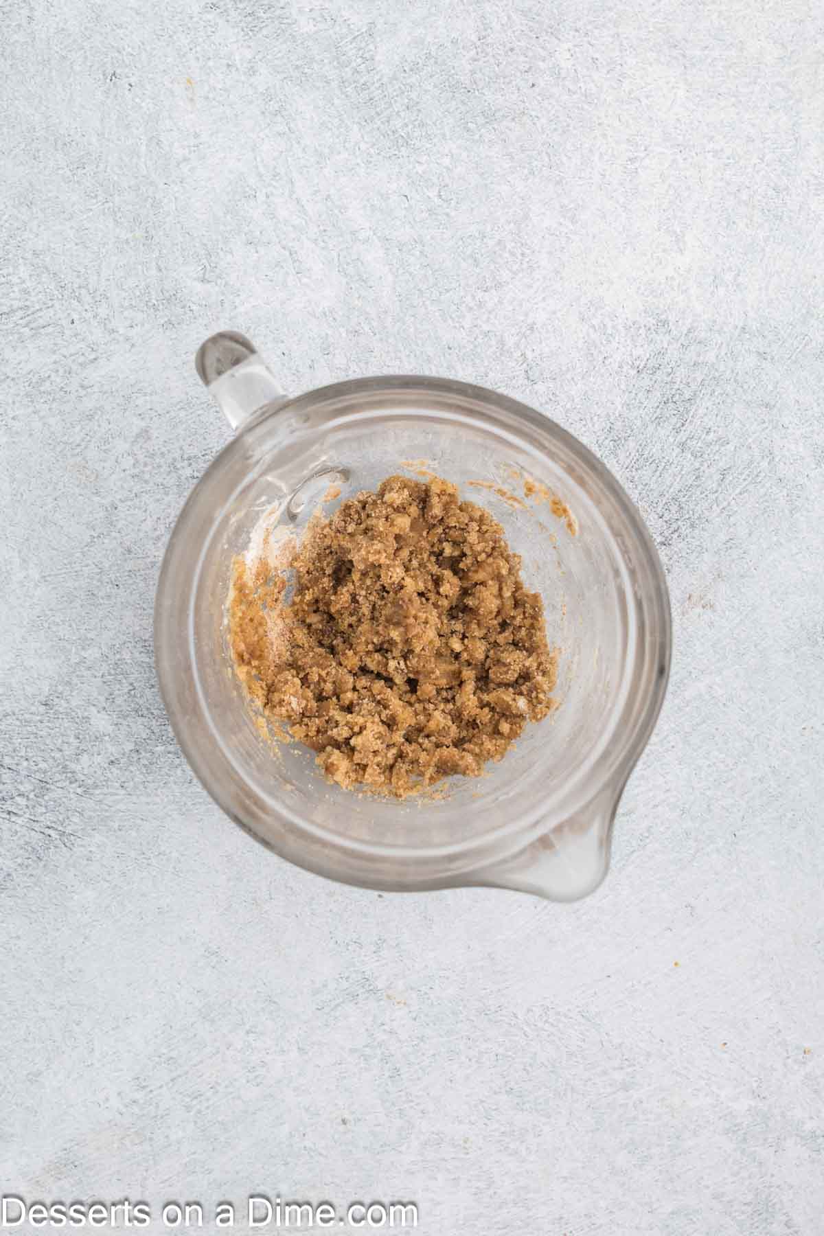 Streusel topping combined in bowl.