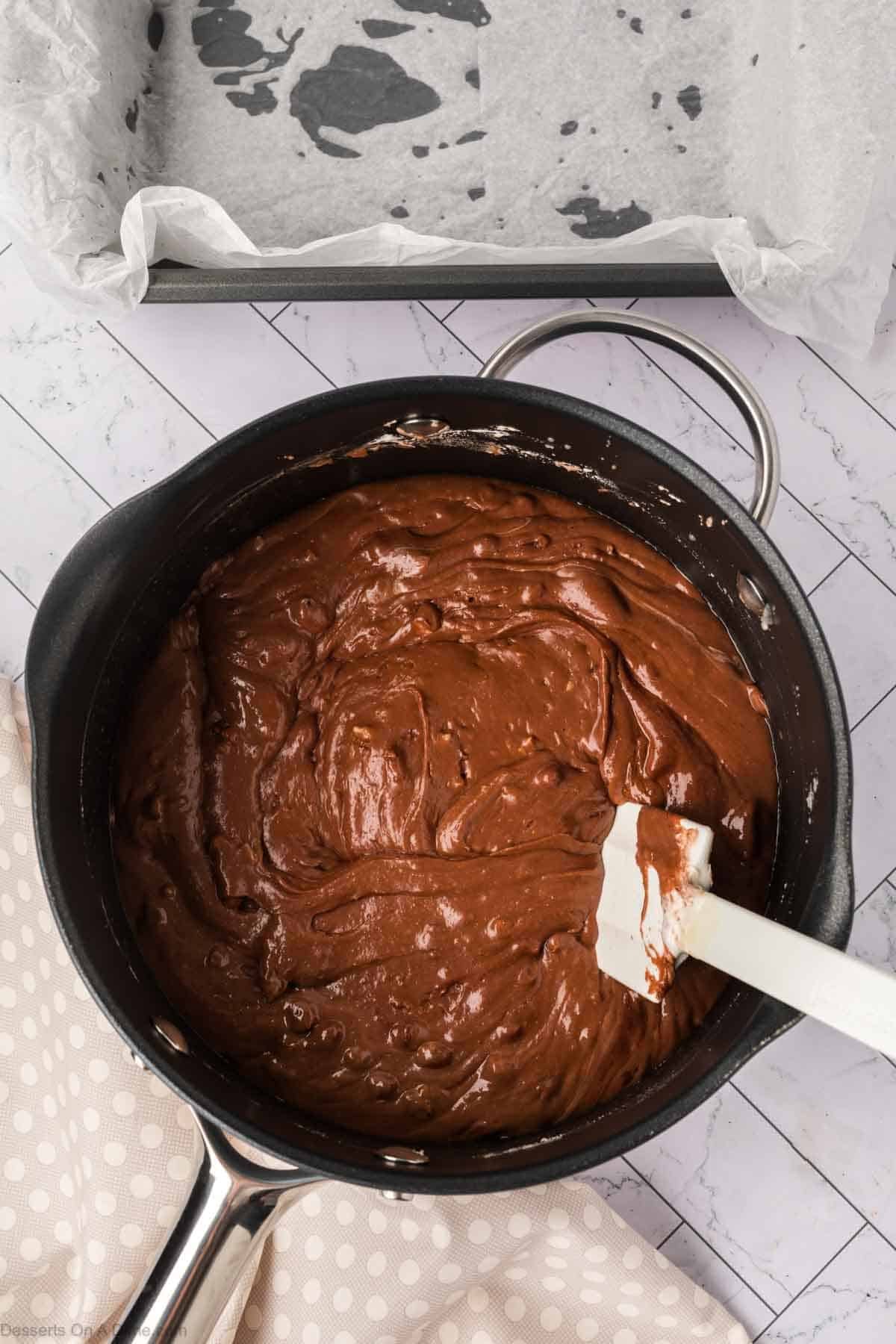 Mixture combined together until blended. 