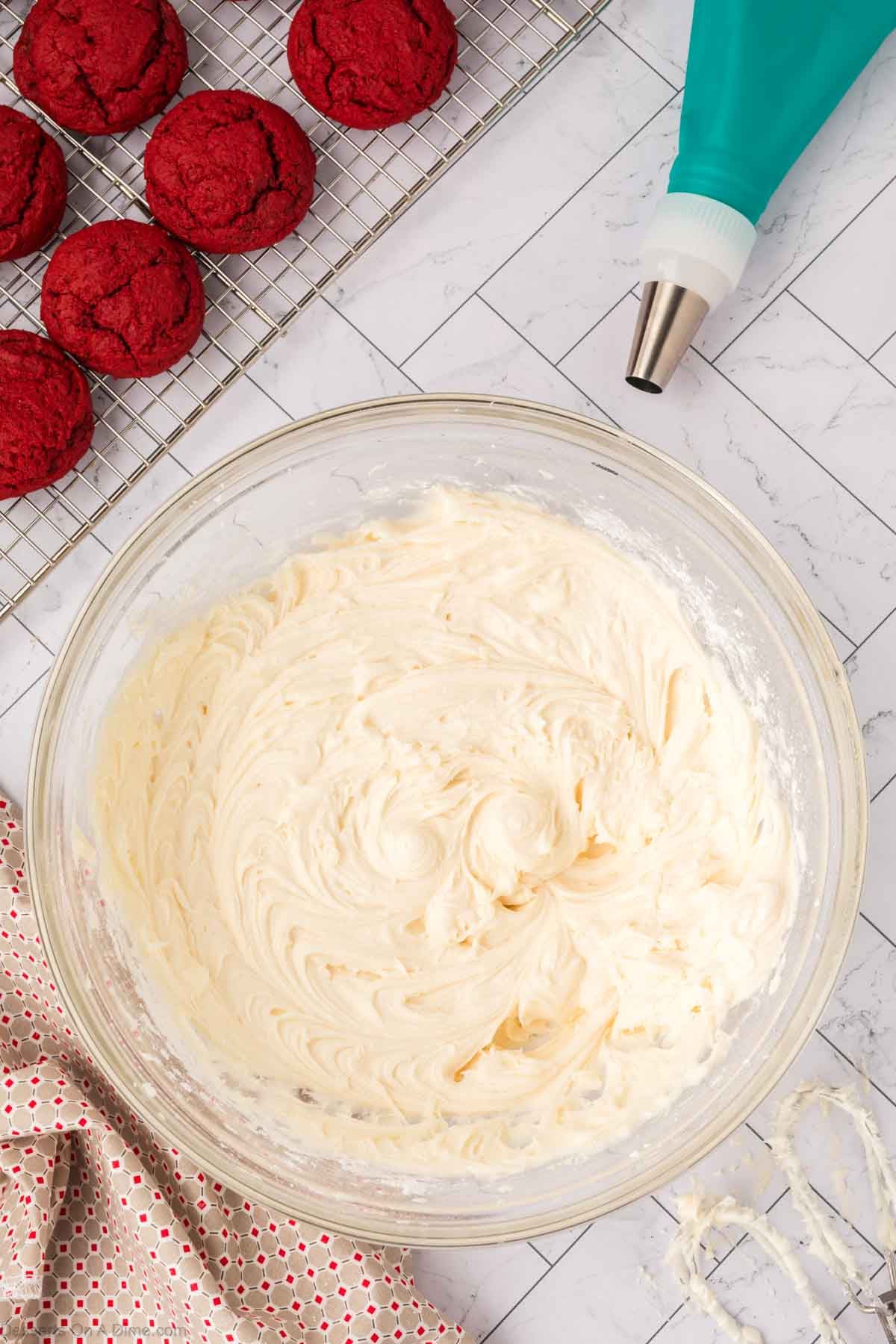 Frosting in mixing bowl combined until smooth.
