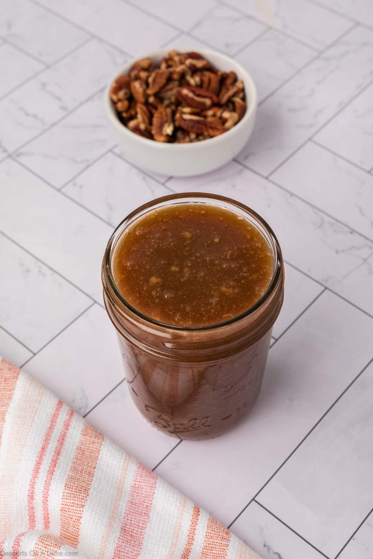 Salted caramel topping in a jar. 