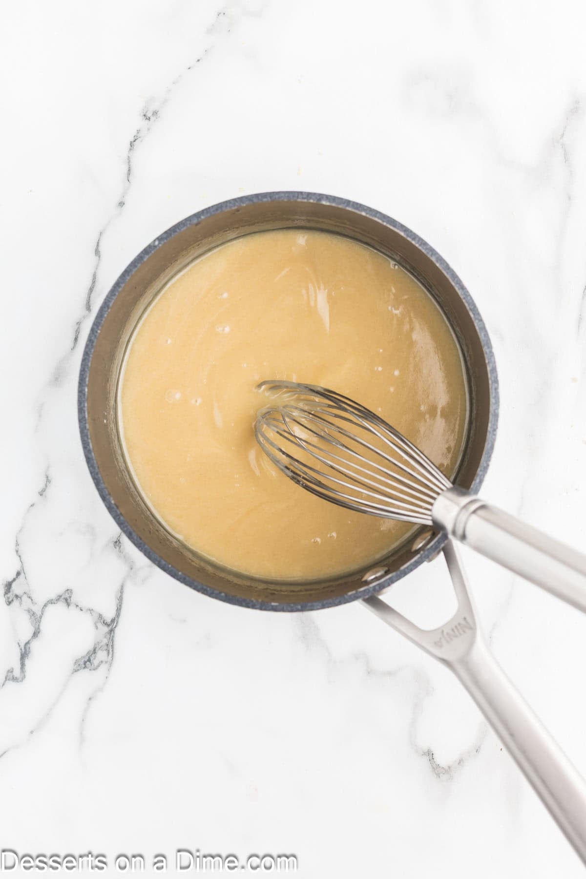 Brown sugar mixed into butter mixture. 