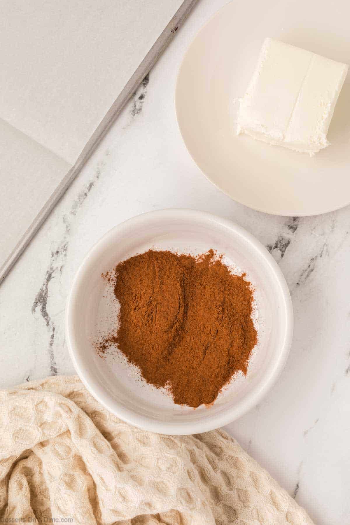 Bowl of cinnamon. 