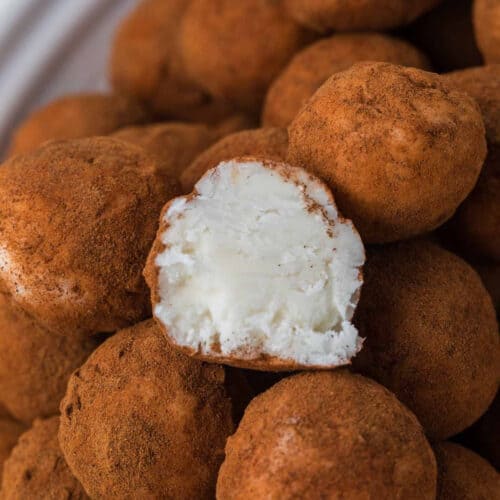 Irish Potato Candy up close.