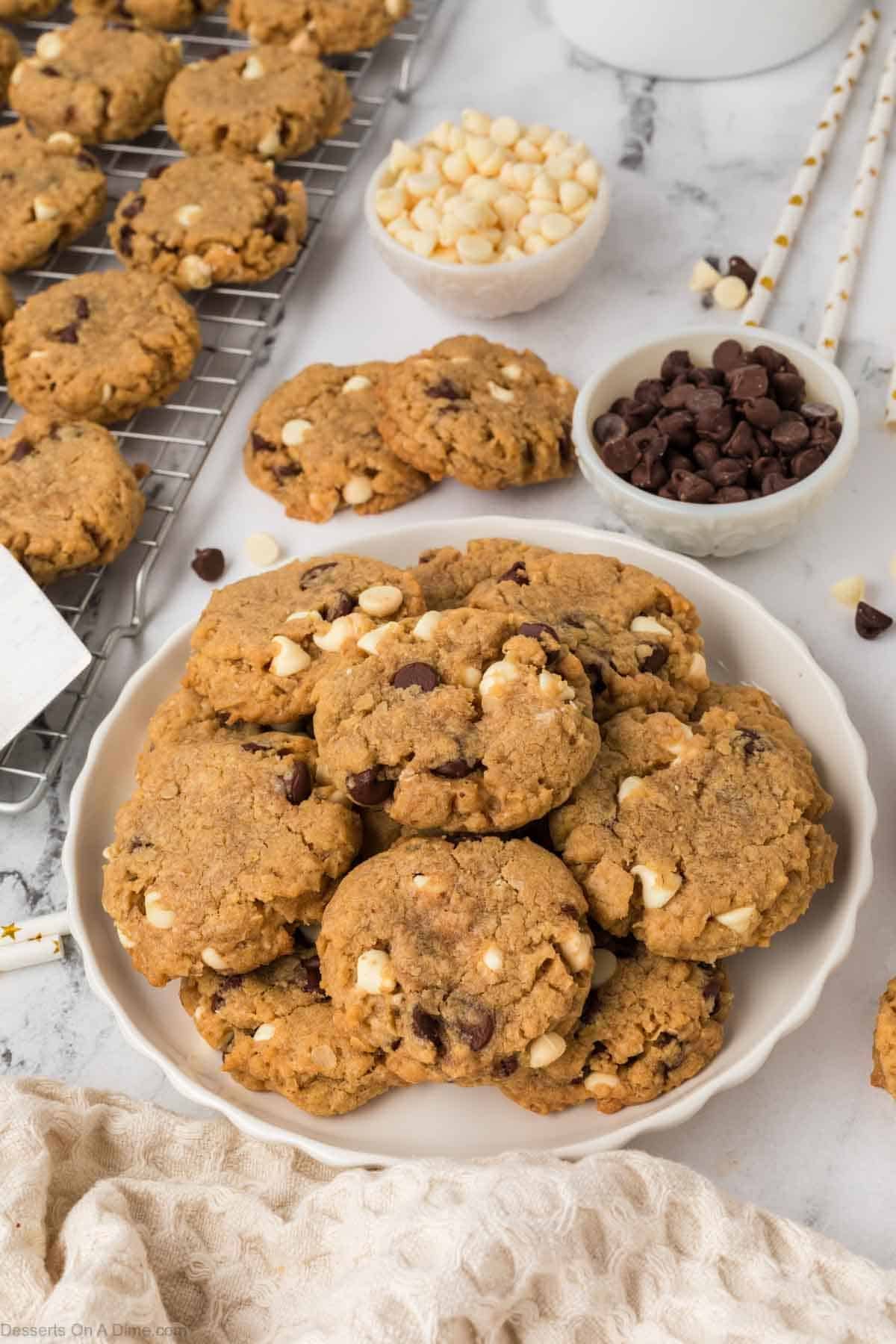 Marry me Cookies on white plate.