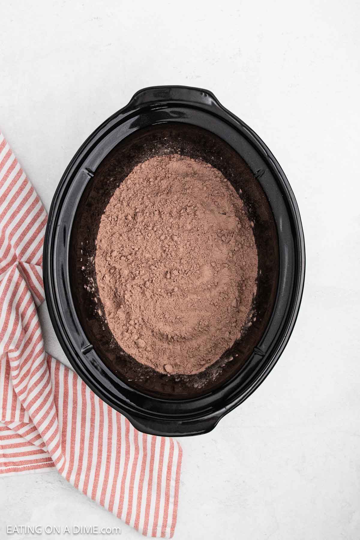 Cake mix in slow cooker.