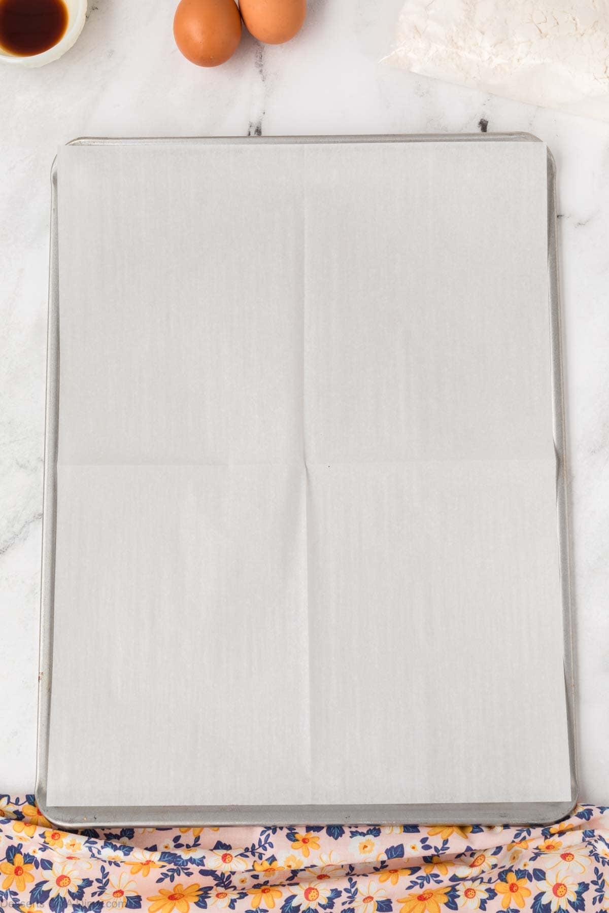 Parchment paper on a baking sheet