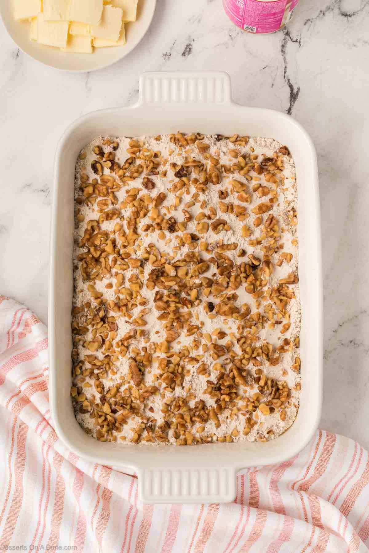 Chopped nuts sprinkled on top. 