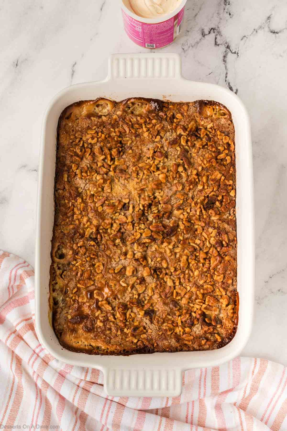 Cake baked and cooling. 