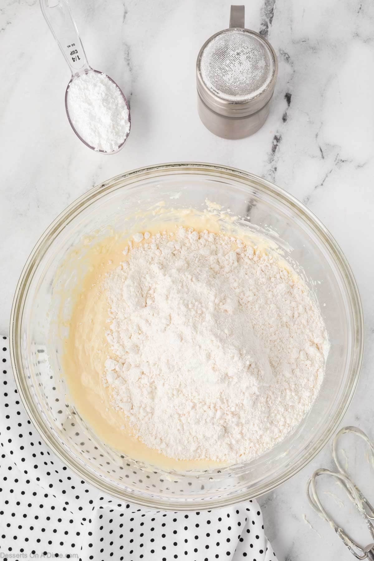 Cake Mix added into dough. 