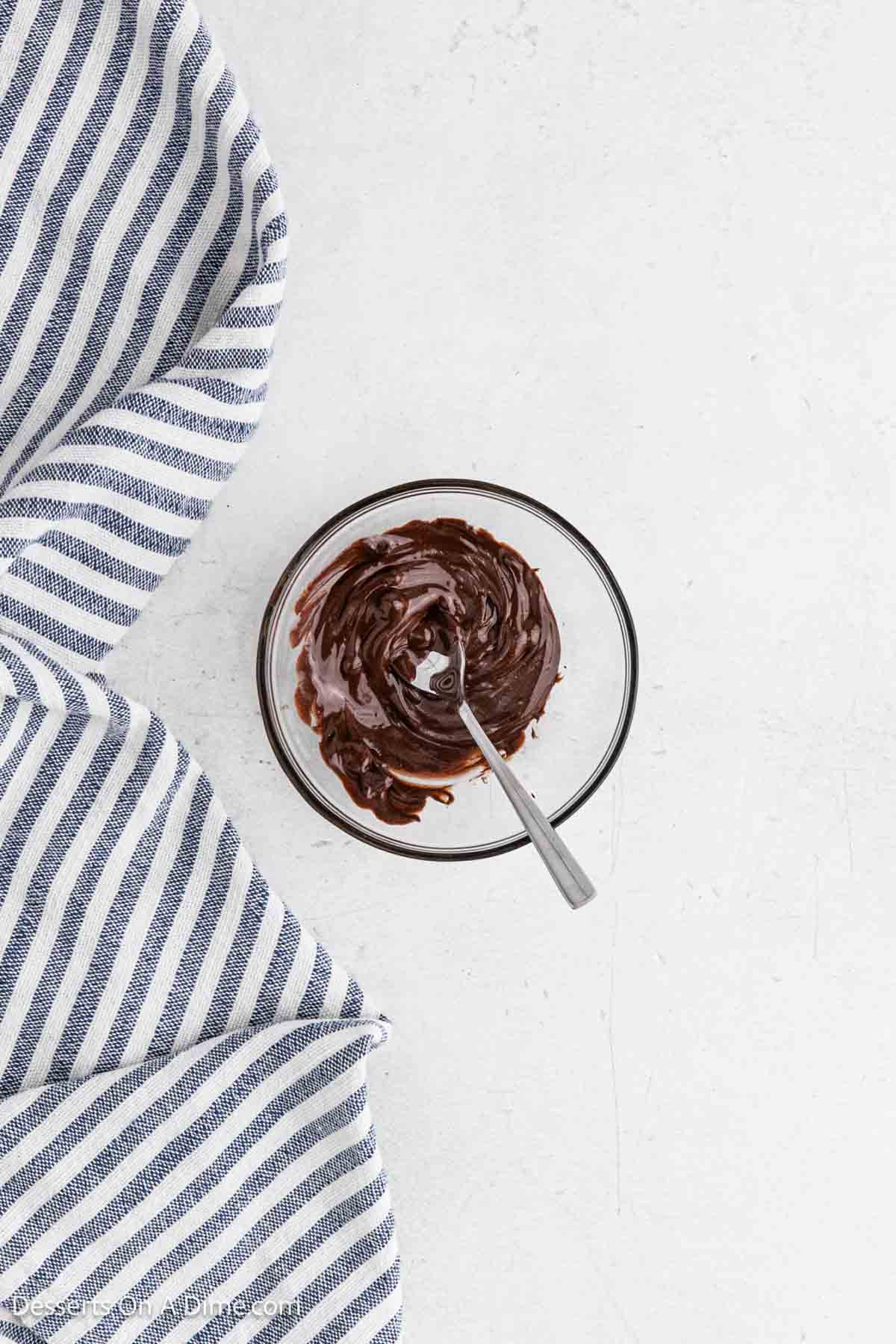 Melted chocolate in a bowl.