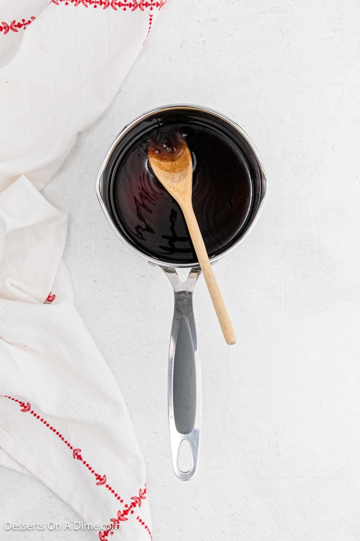 Coco Cola simmering in a pan. 