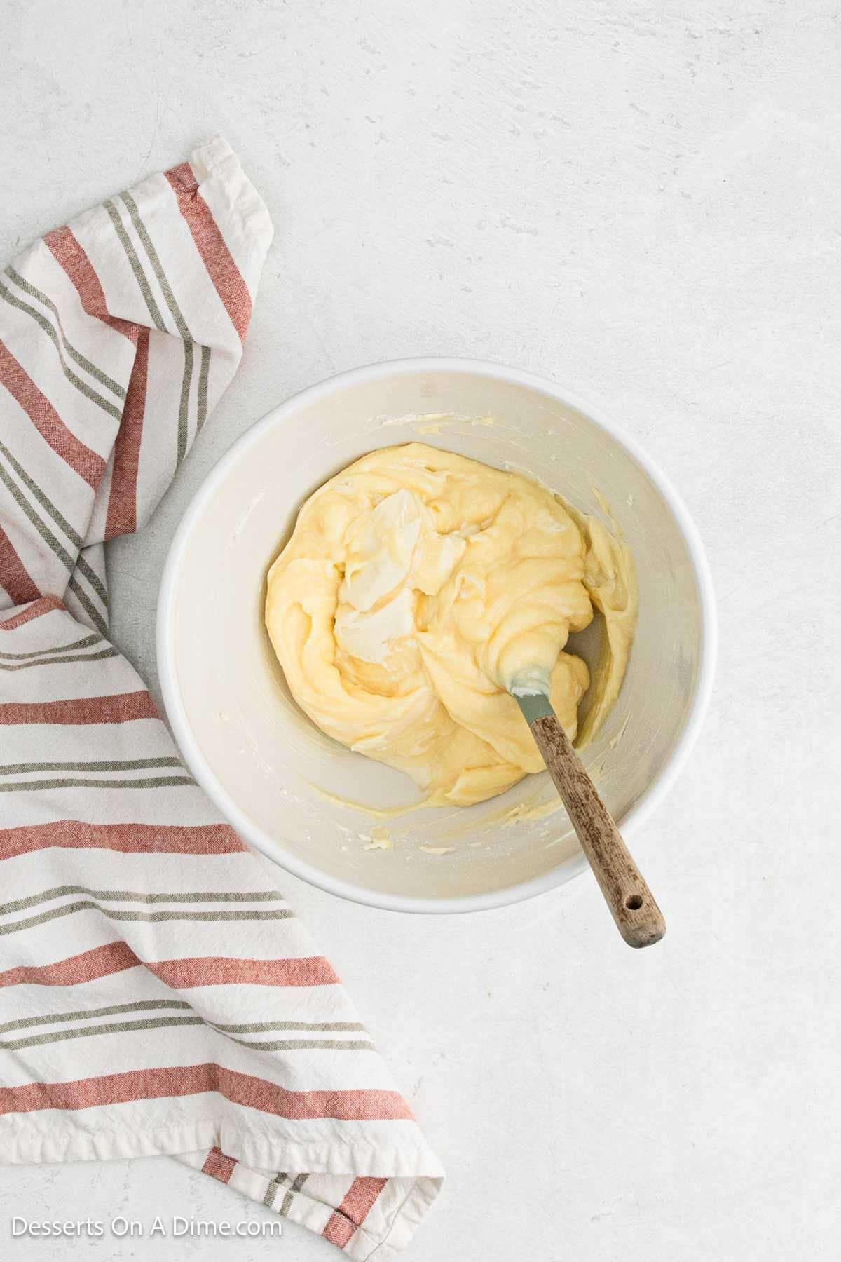 Blended pudding mixture combined with cream cheese mixture.